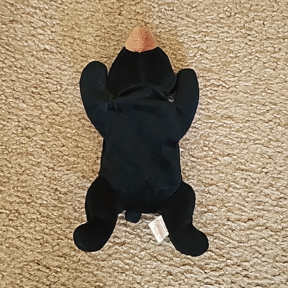 Vintage TY Retired Beanie Baby BLACKIE The Black Bear No Hang Tag - Picture 4 of 6